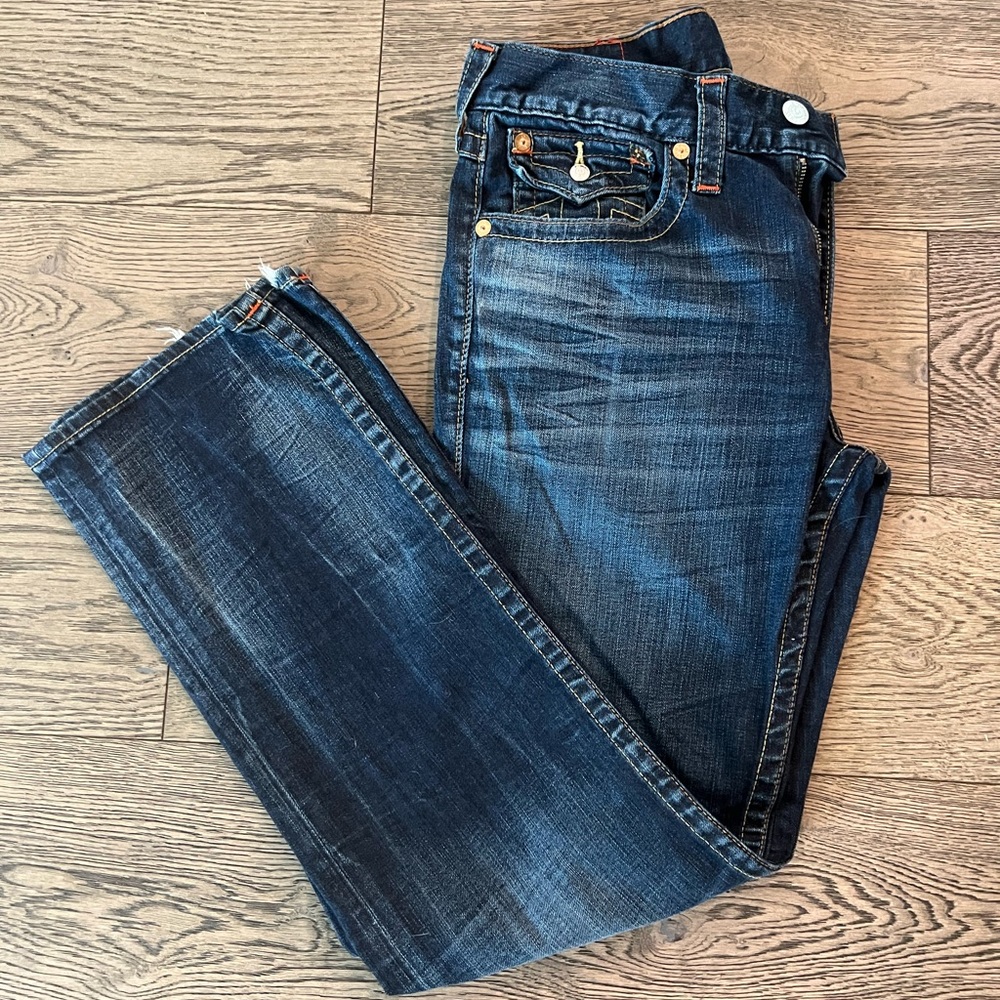 Men’s True Religion Ricky Jeans - Size 33 - Yellow Stitching